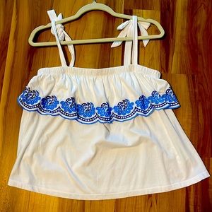 Lilly Pulitzer large top, stunning blue detail